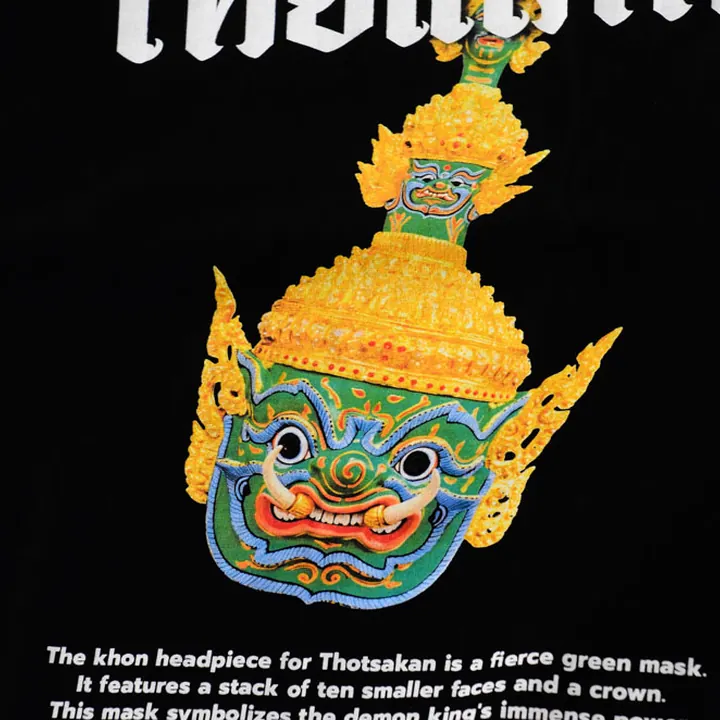 ตัวอย่างรายละเอียดงานสกรีน DTG บนเสื้อสีดำจาก Loomora DTG