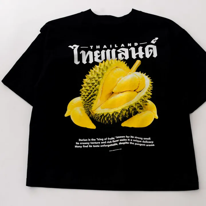 ตัวอย่างรายละเอียดงานสกรีน DTG บนเสื้อสีดำจาก Loomora DTG
