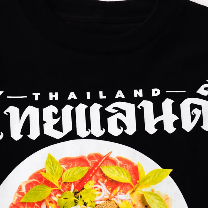 ตัวอย่างรายละเอียดงานสกรีน DTG บนเสื้อสีดำจาก Loomora DTG